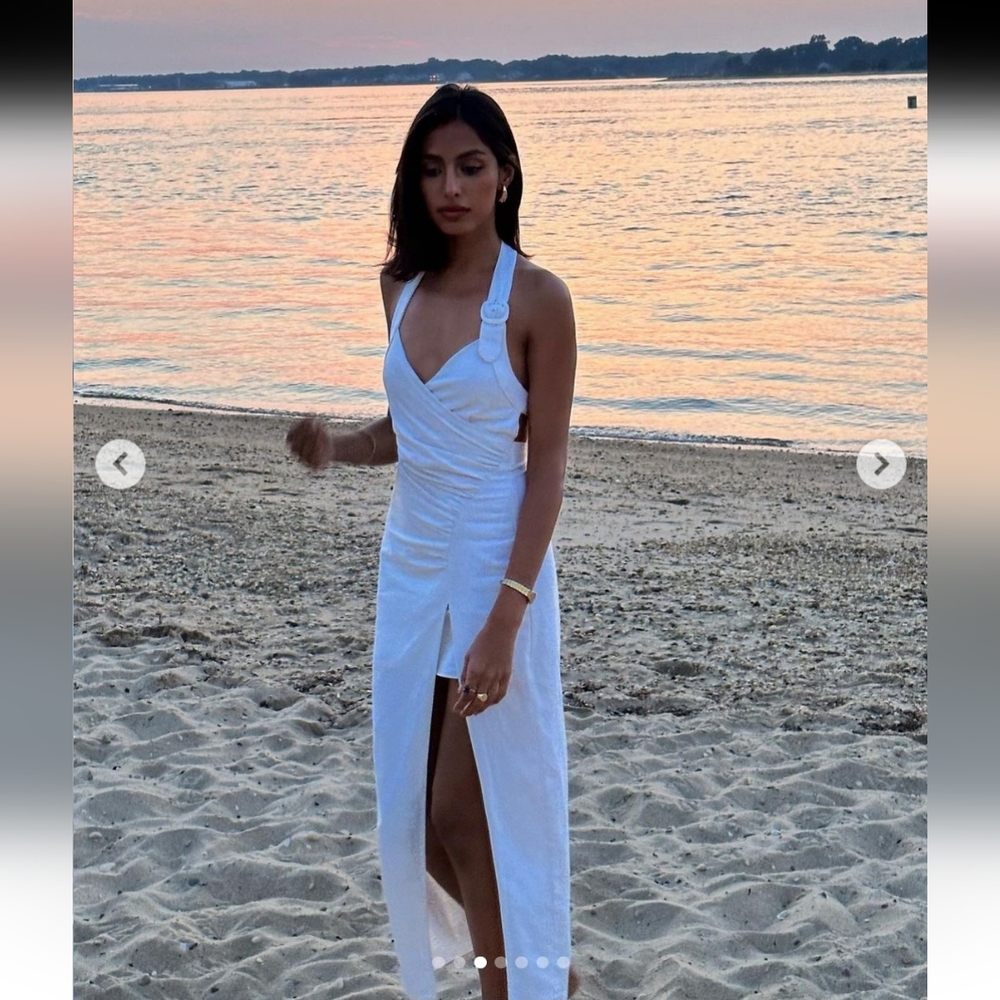 Zara DRESS MIDI CREAM SIZE XS - Picture 13 of 16